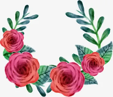 手绘花环免抠