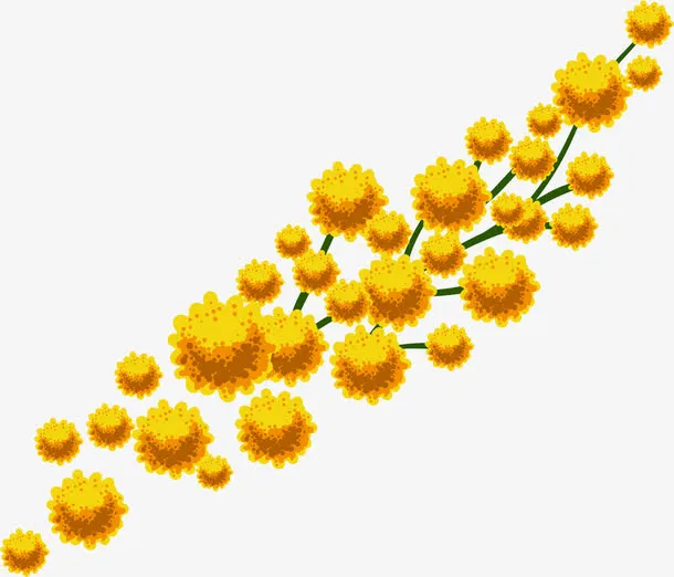 黄色卡通水彩花朵春天免抠
