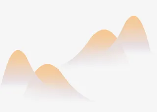 扁平化中国风曲岩黄色山峰山坡免抠