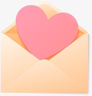 情人节粉色情书爱心免抠