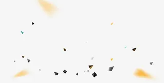 黄色碎片礼花漂浮素材免抠