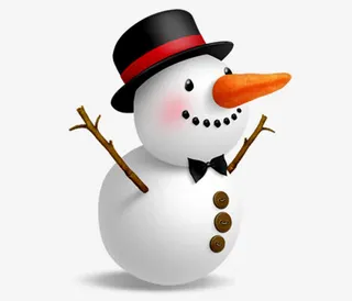 纽扣雪人免抠