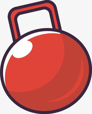 卡通健身器材红色哑铃矢量素材免抠