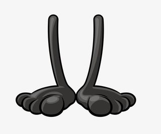 一双黑色的卡通动物脚免抠