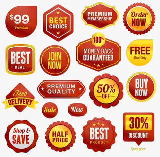 淘宝促销标签免抠标签元素