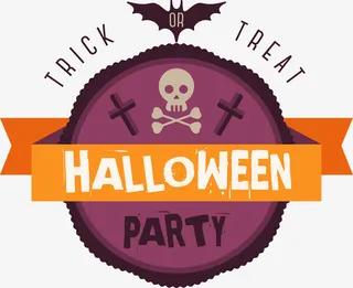 复古万圣节聚会标签免抠