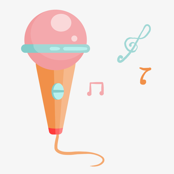 卡通彩色音乐话筒免抠