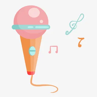 卡通彩色音乐话筒免抠