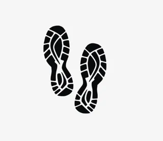 黑色一双鞋印素材免抠