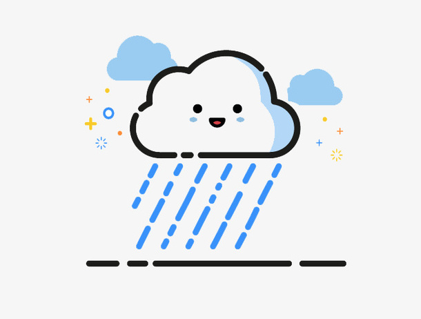 下雨的天气MBE风格免抠