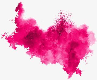 粉色水墨渲染免抠