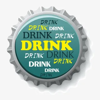 矢量英文啤酒瓶盖免抠