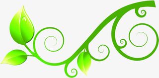 绿色叶片藤蔓中秋装饰免抠