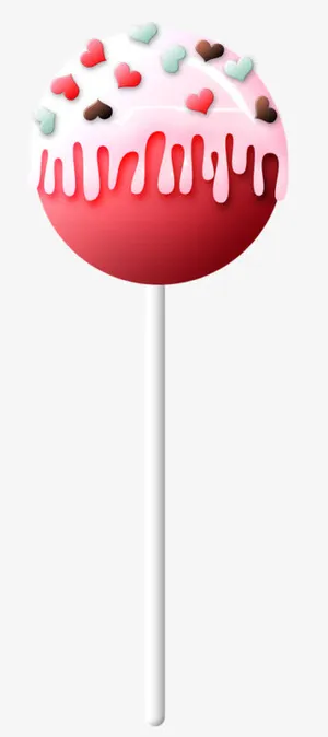 卡通手绘心形装扮奶油棒棒糖免抠
