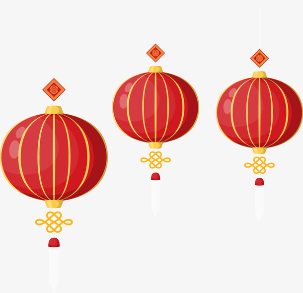 春节红色灯笼挂饰免抠