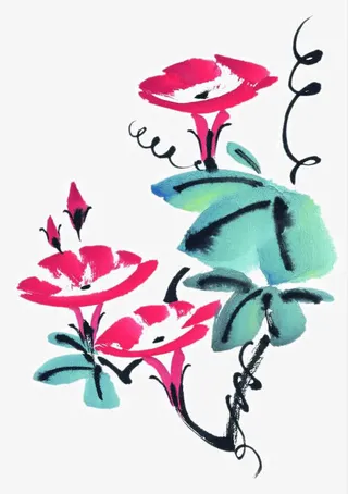 写意牵牛花免抠