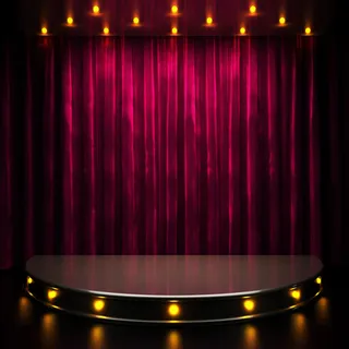 舞台灯布与红色帷幕免抠