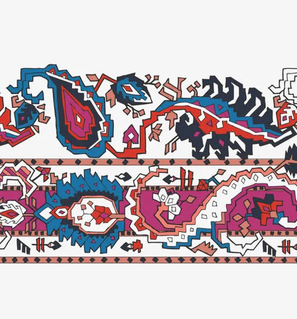 创意不规则花纹边框免抠