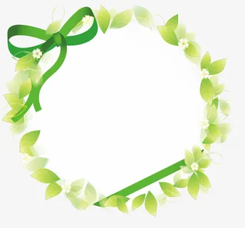 绿色春季蝴蝶结草环免抠
