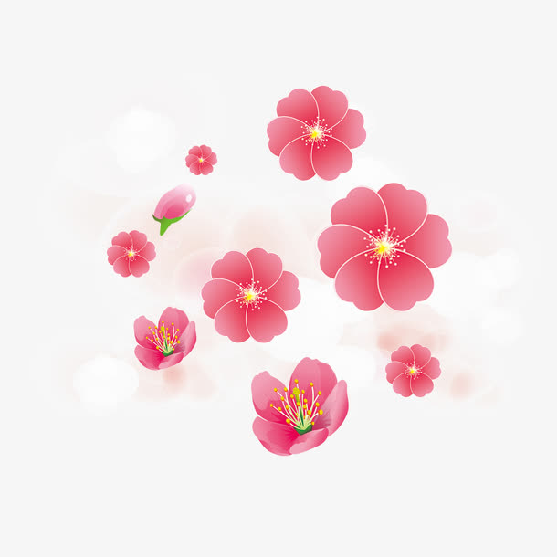 桃花樱花粉色花朵免抠