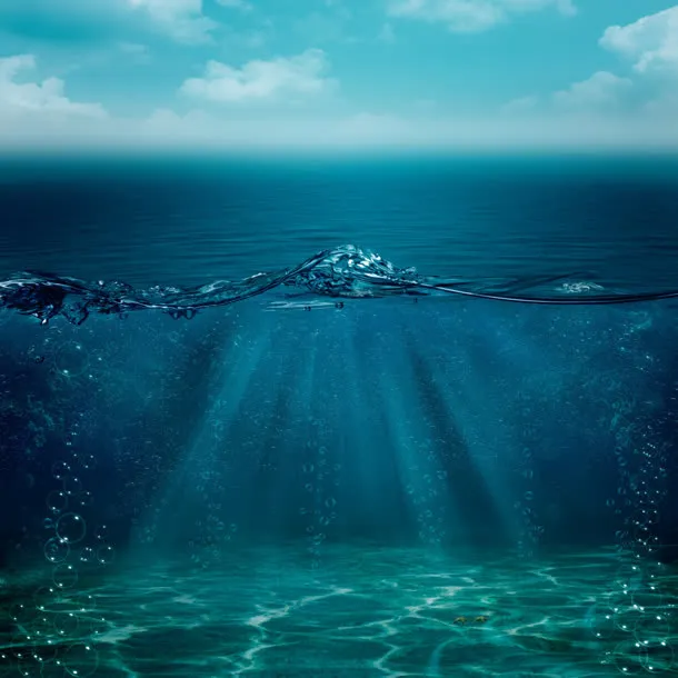 蓝色海洋大海水波免抠