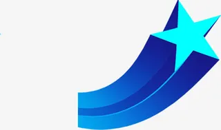 蓝色星星元旦海报素材免抠