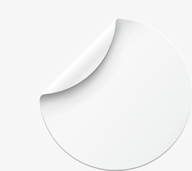 白色圆形翻页标签免抠