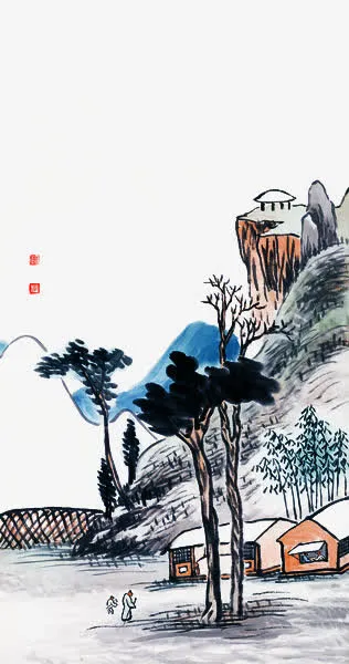 齐白石写意山水免抠