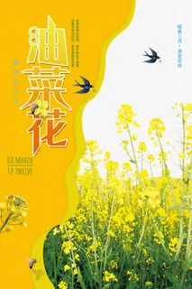 暖春三月油菜花田免抠