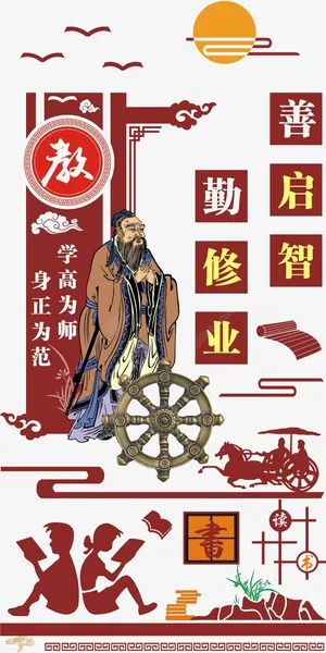 儒家教育展板素材免抠