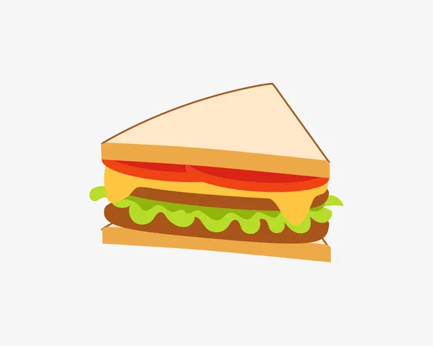 卡通美味三明治插图免抠