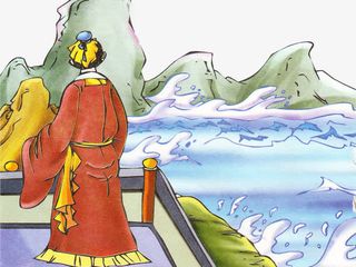 水彩插图唐诗三百首免抠