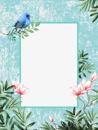 夏日植物边框免抠