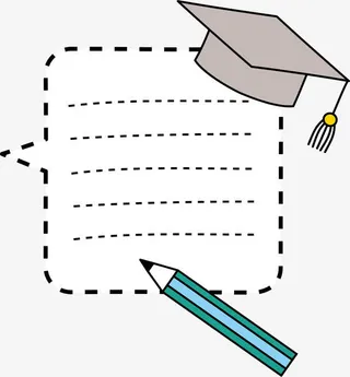 矢量学士帽对话框免抠