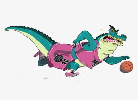 打篮球的鳄鱼免抠