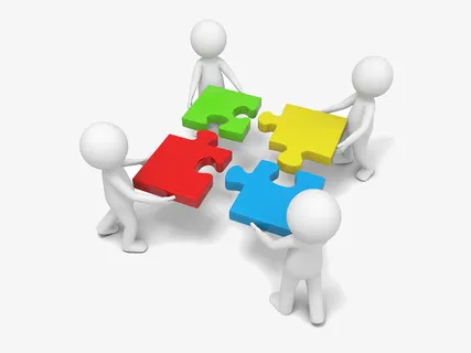 共同完成拼图的3D小人免抠 共同完成拼图的3D小人免抠