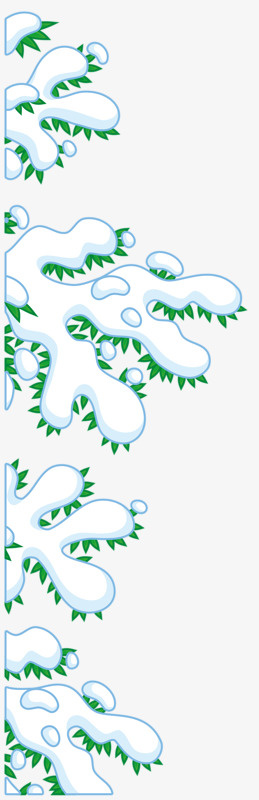 挂满雪花的树枝免抠
