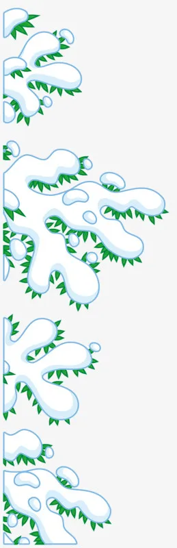 挂满雪花的树枝免抠