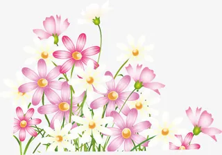 春天清新唯美花丛免抠