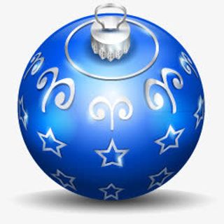 圣诞节蓝色彩球免抠