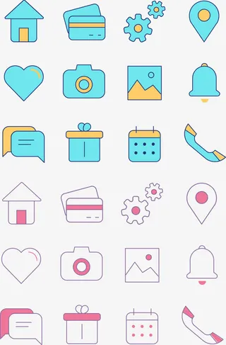 矢量手绘扁平图标免抠