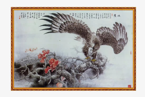 经典水墨国画壁画图片免抠