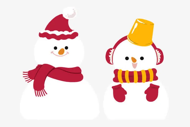 手绘雪人免抠