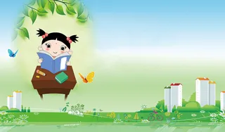 卡通创意校园文化诵读经典海报背景素材高清