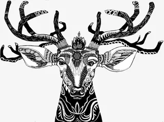 手绘梅花鹿免抠