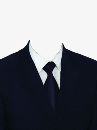 深蓝色西装工作照模板免抠