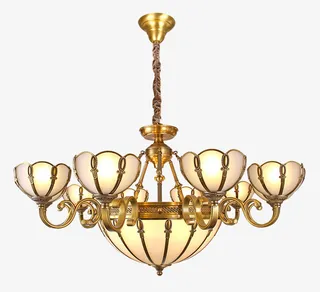 黄色发光的吊灯免抠