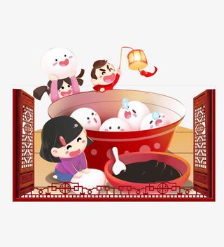 正月十五闹元宵吃汤圆免抠