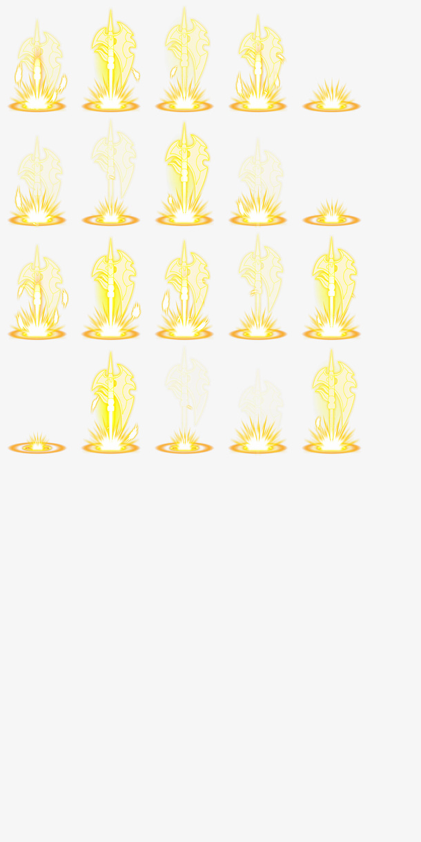 黄色爆炸炫光特效免抠