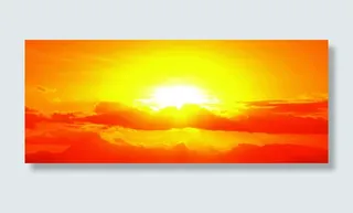 红色夕阳渐变色底图免抠